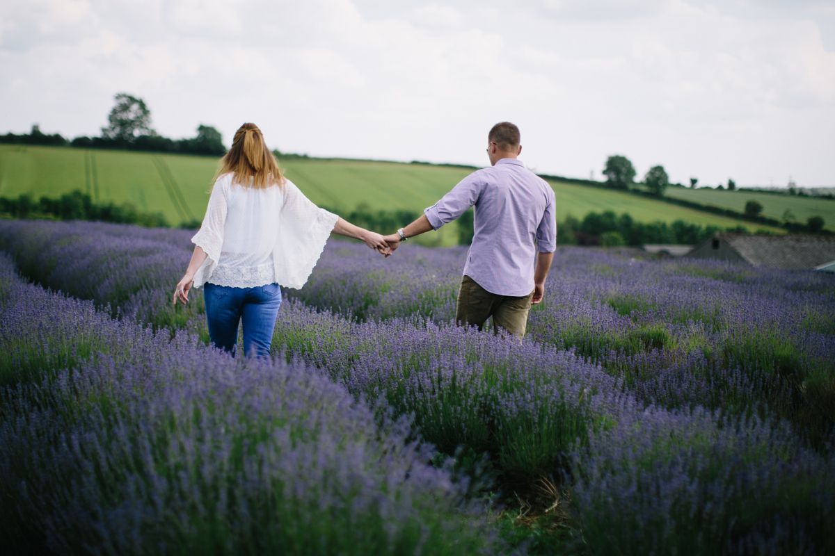 Carley & Phil’s Pre Wedding Shoot at the Cotswold Lavender Fields
