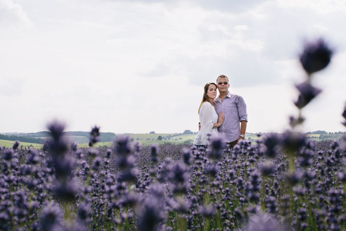 Carley & Phil’s Pre Wedding Shoot at the Cotswold Lavender Fields