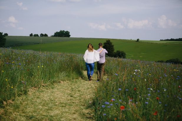 Carley & Phil’s Pre Wedding Shoot at the Cotswold Lavender Fields