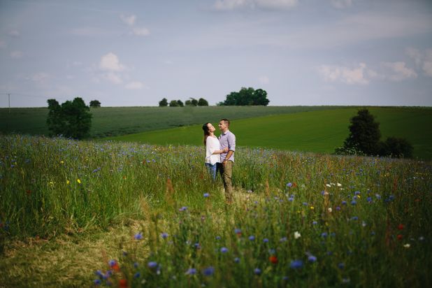Carley & Phil’s Pre Wedding Shoot at the Cotswold Lavender Fields
